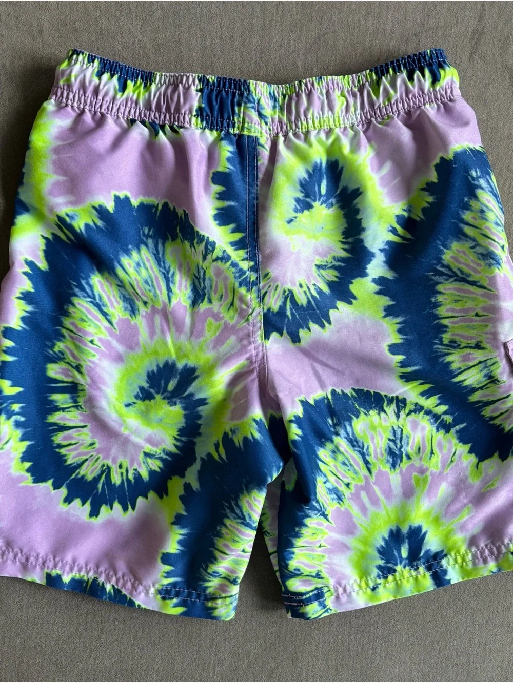 Cat & Jack Tie-Dye Swim Shorts in Purple, Lime & Navy